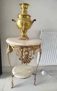 میز تلفنی برنز و سماوره برنز
