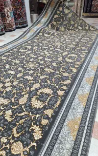 فرش ماریانا دودی طلا کوب موکت مدرن کد 04