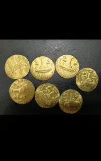 سکه های برنجی باابکاری طلا