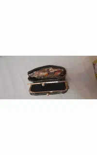 کیف کوچک سه بخشی مشکی طرح پوست ماری