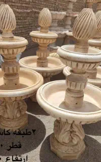 آبنما طرح سنگ سیمانی طبقاتی مجسمه فایبر گلاس بتنی