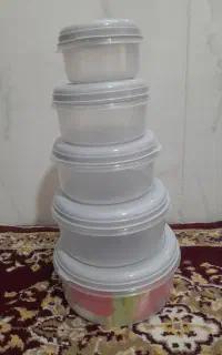 ظرف 5تیکه جنس خوب نو استفاده نشده