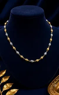 گردنی طلا مدل توپی دو رنگ فقط 2%