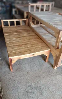 تخت خواب تمام چوب محکم بربست