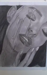 طراحی چهره ب سبک سیاه قلم