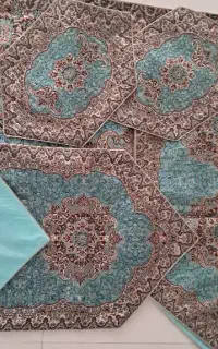 ست رومیزی پنج تکه ترمه مناسب جهیزیه