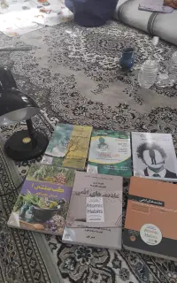 چراغ مطالعه همراه کتاب ها