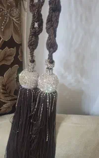 ۶ عدد آویز گوی نگین دار پرده سالم