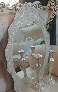 اینه شمعدون ملیله اصفهان عتیقه