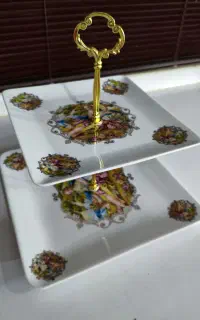 ظرف شیرینی خوری دو طبقه