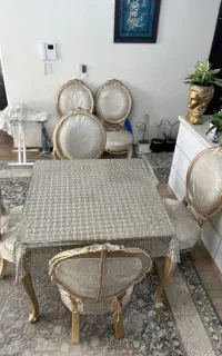 میز و صندلی ۴ نفره از چوب گردو