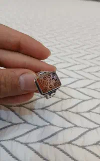 انگشتر عقیق یمن خطی