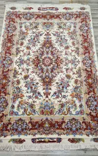 فرش قالیچه ۳ متری کرک ابریشم تبریز بافنده