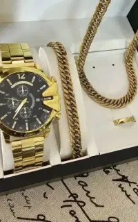 ست ساعت گردنبند انگشتر دست بند رنگ ثابت