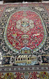 دوتخته قالی ماشینی ۱۲متری کارکرده(سالم،سالم)