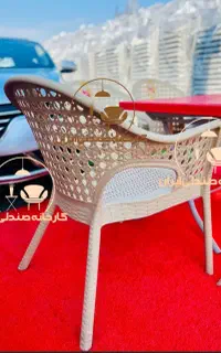میز و صندلی پلاستیکی رحی ست بامیزتاشورستوران کافه