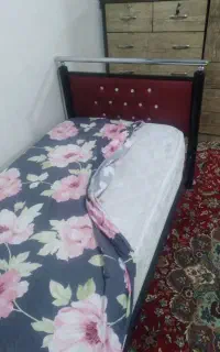 تخت فلزی تک نفره با دوشک نو نو