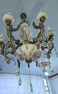 لوستر برنج ۶ شعله طرح فرشته