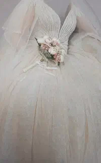 لباس عروس رنگ‌نباتی