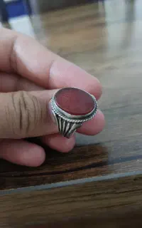 انگشتر عقیق سرخ نقره اصل با نوشته پنج تن آل عبا