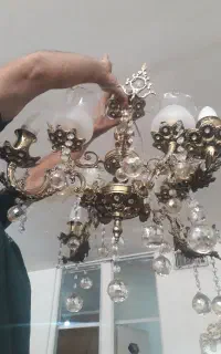 لوستر برنزی ۸شاخه سه عدد جفت