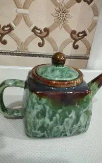 قوری سرامیکی سبز