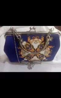 کیف مجلسی مخمل آبی نفتی (نو و استفاده نشده)