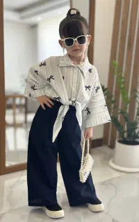 ست شومیز شلوار گره ای