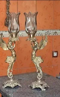 یک جفت شمعدانی برنزبسیارزیبا