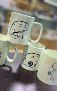 لیوان سرامیکی تکست دار