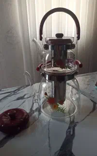 فروش کتری قوری پیریکس با قوری چینی بزرگ مجلسی