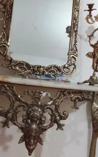 آینه و شمعدان برنجی
