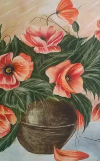 نقاشی دسته گل زیبا