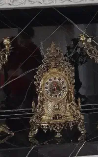 ساعت و شمعدان برنجی عتیقه