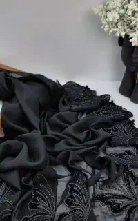 روسری کرپ جت بلک