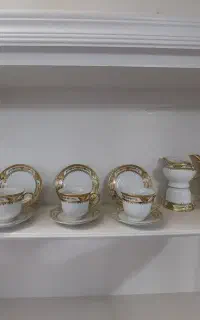 سرویس ۱۷ پارچه طلاکوب چایخوری ژاپنی