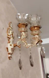 سه عدد دیوارکوب سفید.طلایی