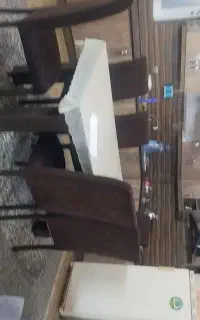 میز صندلی کاملا نو 6نفره صندلی بلند پارچه مخمل شیک