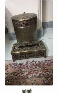 سطل زباله و جای دستمال کاغذی شیک و زیبا کاملا نو