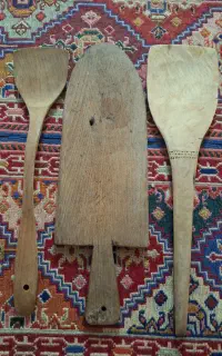 ست کفگیر سینی قاشق چوبی
