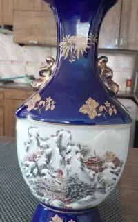 گلدان چینی قلم کاری