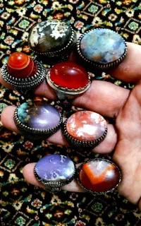 سیاه قلم انگشتر و رکاب طرح نقره عمده