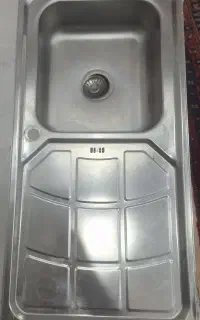 سینک استیل یک لگنه نگین الماس  در حد نو