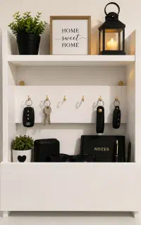 جاکلیدی و نظم‌دهنده دیواری MDF، طرح مدرن و کاربردی