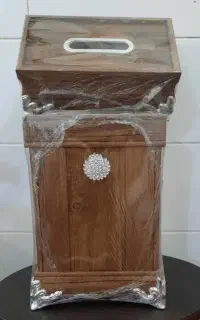 ست سطل و جای دستمال چوبی