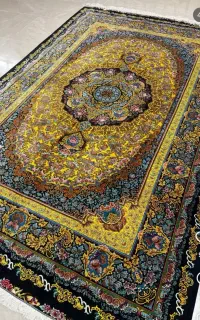 فرش در نماشگاه معتبر سفید حاشیه زردکد ۳۴۵