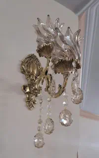 لوستر دیوارکوب برنجی۲شعله