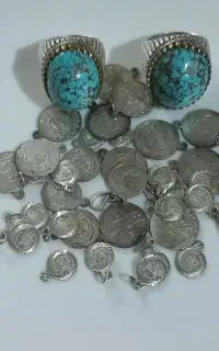 سکه گردنبند نقره قدیمی  قاجاری گرمی ۴۵۰