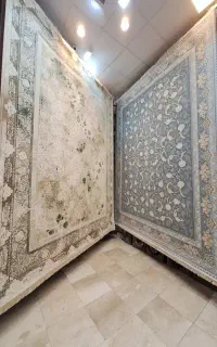 فرش بژ سبز ۱۲۵۰ شانه ۹ متری کد ۶۱۴۷۹