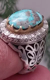 انگشتر نقره فیروزه نیشابور سلطنتی